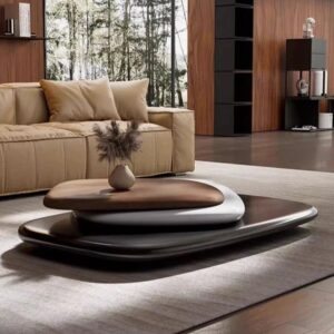 Luxury three-colour beautiful exculpated centre table