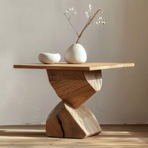 Beautiful luxury nature-like design with organic, raw materials table